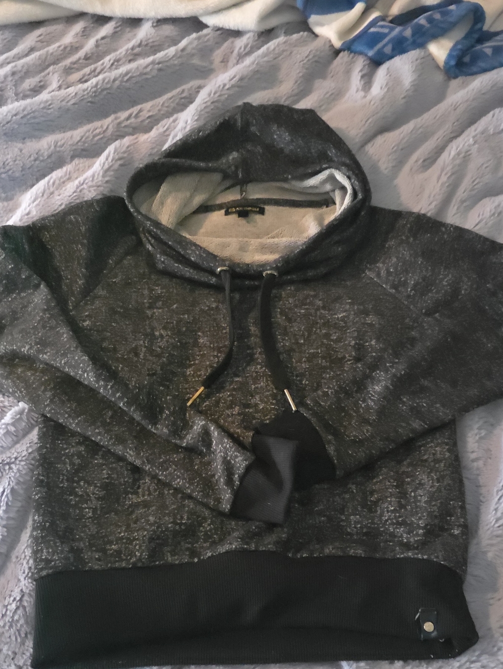 South Pole Charcoal Marled Cowl Neck Pullover